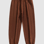 Men's Plaid Hooded Wool Blend Lapel Shirt Jacket Corduroy Casual Pants
