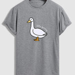 Men's Fun Silly Goose Print Casual Round Neck  Short Sleeves T-Shirt