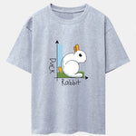 Rabbit Or Duck Optical Illusion Print Drop Shoulder Oversize T-Shirt