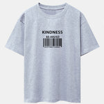 Kindness Barcode Print Drop Shoulder Oversize T-Shirt