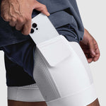 Men's Sports Fake Two-piece Double-layer Multi-pocket  Drying Sweat-wicking Breathable Causal Running Fitness Shorts