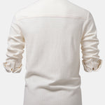 Long Sleeved Waffle Button Up Shirt