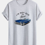 Regular Fit Car Slogan Print Cotton T-Shirt