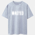Wasted Print Drop Shoulder Oversize T-Shirt