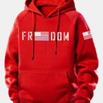 American Freedom Print Drawstring Hoodie