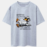 Sunglasses Goose Print Drop Shoulder Oversize T-Shirt