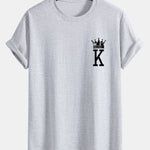 Regular Fit Crown King Print Cotton T-Shirt