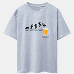Beer Weekly Evolution Print Drop Shoulder Oversize T-Shirt
