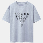 Focus Eye Chart Print Drop Shoulder Oversize T-Shirt