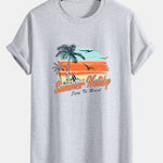Regular Fit Summer Holiday Print Cotton T-Shirt