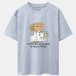 Funny Doctor Dog Print Drop Shoulder Oversize T-Shirt