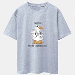 Funny Doctor Goose Print Drop Shoulder Oversize T-Shirt