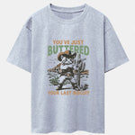 Cowboy Cat Print Drop Shoulder Oversize T-Shirt