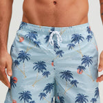 Palm Tree Sunset Print Swim Shorts