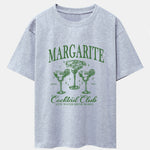 Cocktail Club Print Drop Shoulder Oversize T-Shirt