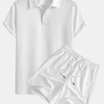 Geometric Diamond Jacquard Polo & Shorts