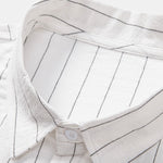 Linen Look Striped Button Up Shirt & Drawstring Shorts