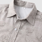 Men's Botanical Print Casual Short Sleeve Shirt