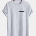 Regular Fit Balance Stripe Print Cotton T-Shirt