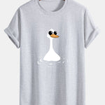 Regular Fit Sunglasses Goose Print Cotton T-Shirt