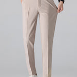 Non-Iron Hidden Placket Stand Collar Dress Shirt & Slim Fit Tapered Trousers