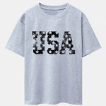 USA Print Drop Shoulder Oversize T-Shirt