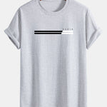 Regular Fit Paris Stripe Print Cotton T-Shirt