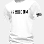Regular Fit American Flag Freedom Print Cotton T-Shirt