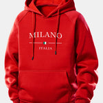Milano Print Drawstring Hoodie