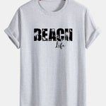 Regular Fit Beach Life Print Cotton T-Shirt