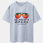 Sunglasses Palm Tree Print Drop Shoulder Oversize T-Shirt