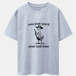 Cowboy Goose Print Drop Shoulder Oversize T-Shirt