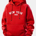 New York Print Drawstring Hoodie