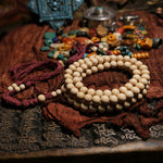 Buddha Stones 108 Mala Beads Abelia Biflora Wood Warding Off Evil Spirits Wrist Mala