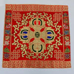 Buddha Stones Flower Endless Knot Prayer Altar Mat Healing Meditation 8 Auspicious Symbols Mat Table Runner