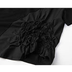 Casual Round Neck Irregular Stitching Pleated T-shirt