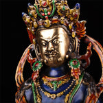 Buddha Stones Yellow Jambhala Bodhisattva Figurine Serenity Copper Statue Home Decoration