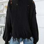 Zeagoo Dropped Shoulder Torn Sweater for Women Casual Work Office Loose Fit 2026 | Under $25
