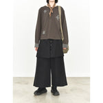 Women's Japanese Loose Graphic Striped Patchwork Crewneck T-shirt