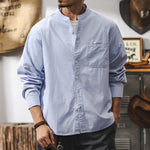 Loose Stand Collar Long Sleeve Casual Shirt