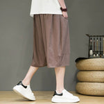 Linen Loose-fitting Low-rise Baggy Casual Shorts