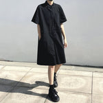 Button Short Sleeve Shirt Jumpsuit