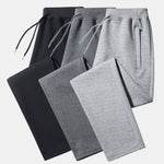 3 Pieces Solid Zipper Pocket Cotton Straight Leg Pants