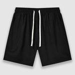 Men's Solid Color Waffle Drawstring Elastic Waist Casual Shorts