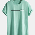 Regular Fit Paris Stripe Print Cotton T-Shirt