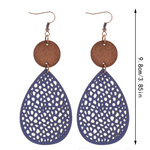 Eliana - Vintage Style Hollow-Out PU Leather Drop Earrings