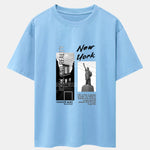 New York City Scenery Print Drop Shoulder Oversize T-Shirt