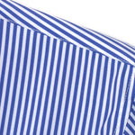 Long Sleeve Stripe Button Up Shirt & Elastic Waist Straight Leg Trousers