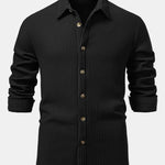 Long Sleeved Waffle Button Up Shirt