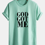 Regular Fit God Got Me Print Cotton T-Shirt